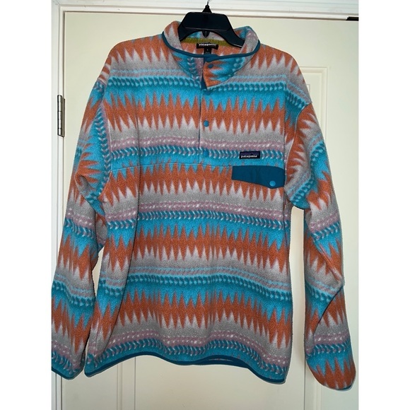 RARE Patagonia Snap-T Fleece Laughing Waters Pullover - Size L - Picture 2 of 8